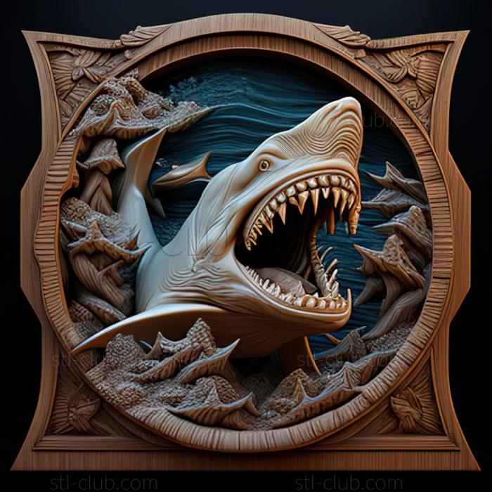 3D model Great White Shark Jaws (STL)